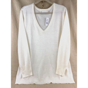 New York & Company Womens V-Neck Sweater Lightweight Knit Size XXL